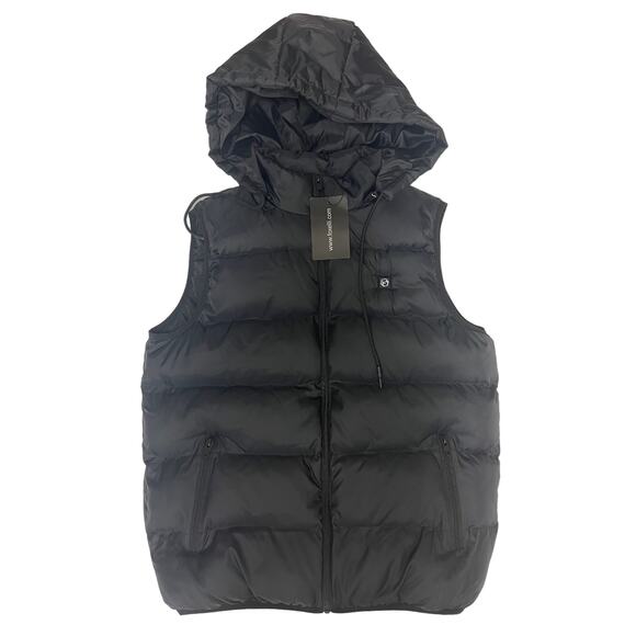 Foxelli Outdoor Gear Vest - Puffer Vest - Detached hoodie - Black - Size: L